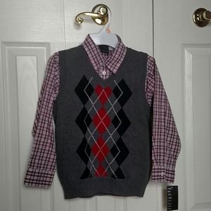 Van Heusen Size 7 Boy's shirt and vest.